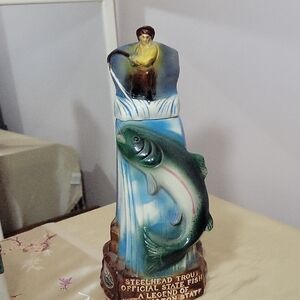 RARE Old Mr Boston Boubon Steelhead Trout Bar Decanter